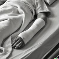 DALL·E 2023-03-30 20.35.04 - Create a visually striking image of a person injured in hospital. show a cast laying in the hospital bed DALL·E 2023-03-30 20.35.04 - Create a visually striking image of a person injured in hospital. show a cast laying in the hospital bed